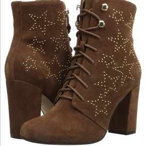 Scheena Lace Up Bootie Studded Star Embellishment